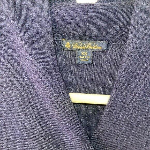 Brooks Brothers Womens Sweater Size XS Blue Shawl Neck Long Sleeve Silk - Picture 4 of 8